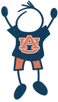Auburn University stick figure decals