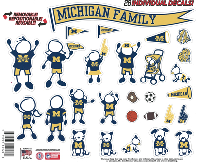 university of michigan stick figure window decals