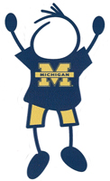 university of michigan stick figure dad window decal