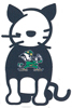 Notre Dame cat stick figure decal