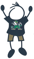 Notre Dame dad stick figure decal