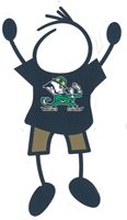 Notre Dame dad stick figure window decal