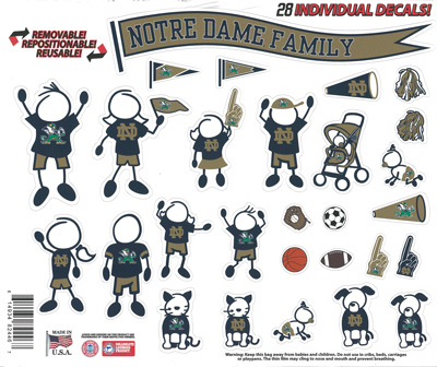 Notre Dame stick figure family decals