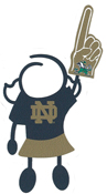 Notre Dame girl stick figure decal