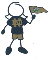 Notre Dame mom stick figure decal