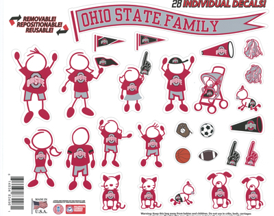 ohio state university stick figure window decals