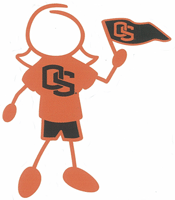 Oregon State University mom stick figure window decal