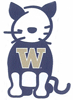 University of Washington cat stick figure decal