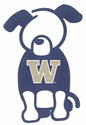 University of Washington dog stick figure decal