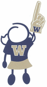 University of Washington girl stick figure decal