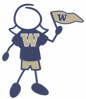 University of Washington mom stick figure decal