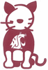 Washington State University cat stick figure decal