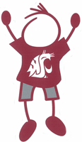 WSU dad stick figure decal