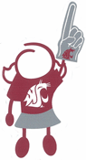 Washington State University girl stick figure decal