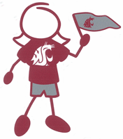 Washington State University mom stick figure decal