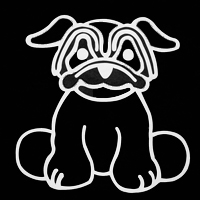 pug with wrinkles decal