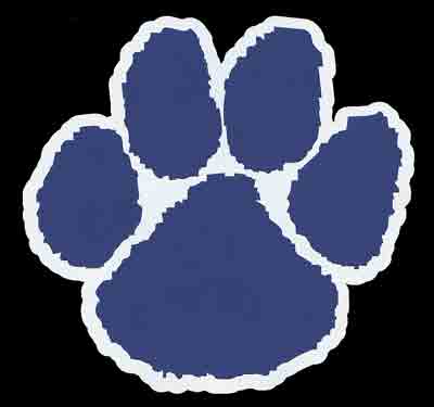 cougar paw blue and white decal