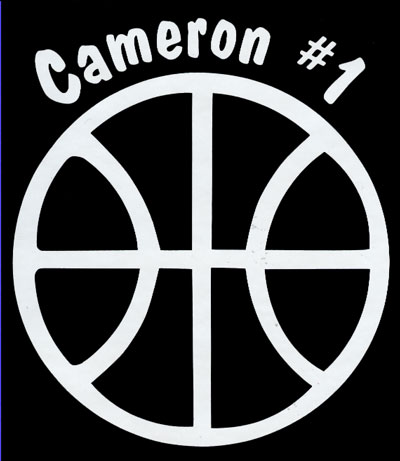 basketball with name decal